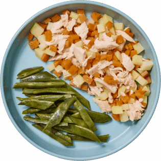 Salmón con verduras y patata